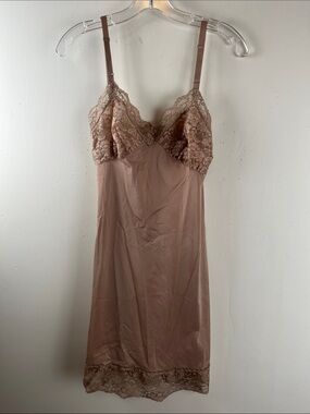 Vintage Confections Lace-Trim Slip Dress in Dusty Rose